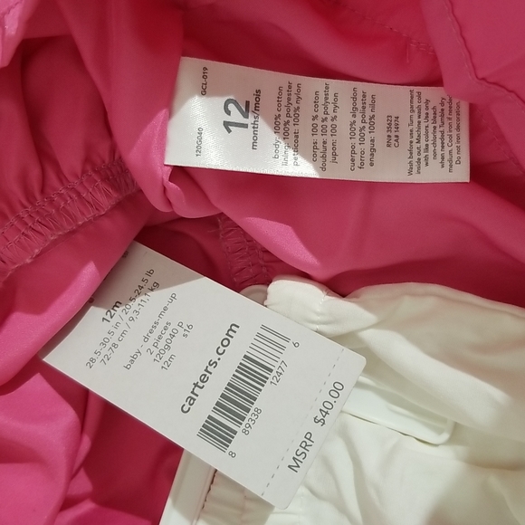 NWT Carter's Little Collection Pink Striped Dress - Picture 7 of 9